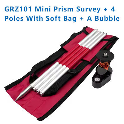 Nuevo mini prisma de 360 grados para la estación total SWISS TYPE Reemplaza el mini prisma GRZ101 Encuesta + 4 polos con bolsa blanda + burbuja