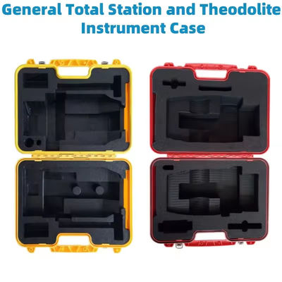 Hard RED y amarillo Estación total y caja de instrumentos de caja de teodolito de plástico Cayyring Compatible con la mayoría de las marcas
