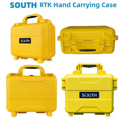 Nueva caja rígida de plástico amarillo para instrumento de topografía SOUTH RTK, caja de transporte manual, caja de instrumentos