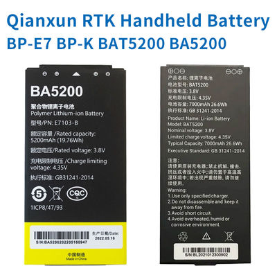 Batería de mano Oianxun RTK/GPS BP-E7 BP-K BAT5200 BA5200 Medición manual para CH6, CH5, CH3, CH4