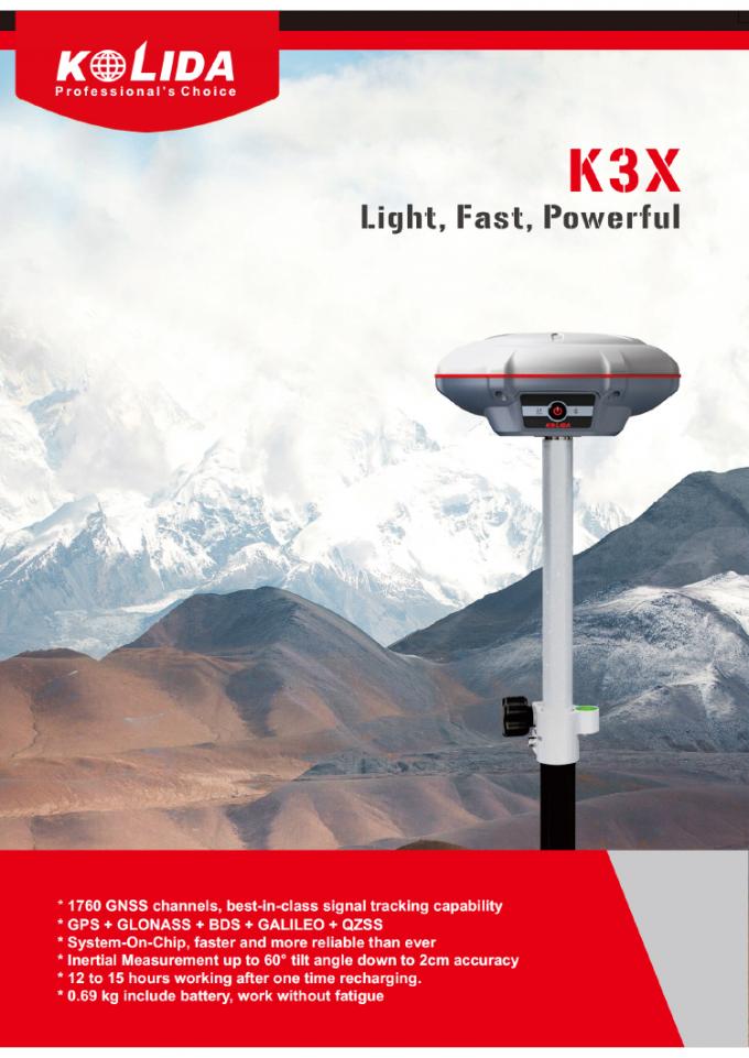 1760 canales Kolida K3 RTK Equipo de reconocimiento GPS de alta precisión 1